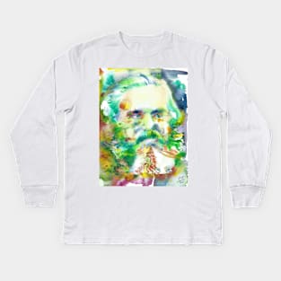 KARL MARX watercolor portrait .3 Kids Long Sleeve T-Shirt